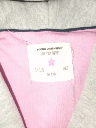 Americana niña gris con forro rosa