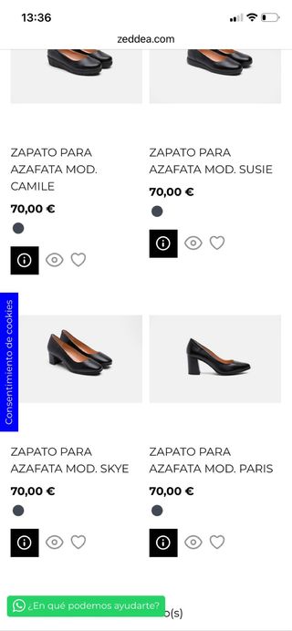 Zedea Zapatos de azafata Negros