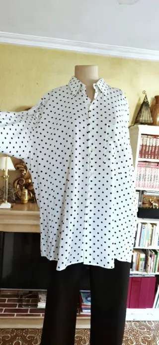 Camisa lunares blanca y negra ORPI Talla XXXL