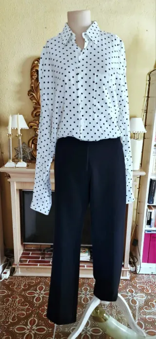 Camisa lunares blanca y negra ORPI Talla XXXL