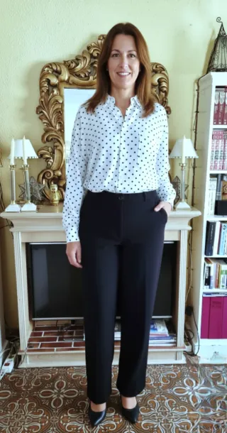 Camisa lunares blanca y negra ORPI Talla XXXL