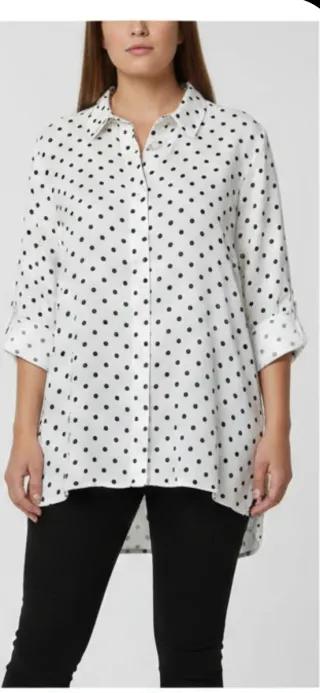Camisa lunares blanca y negra ORPI Talla XXXL