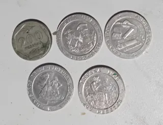 Lote de 5 monedas antiguas