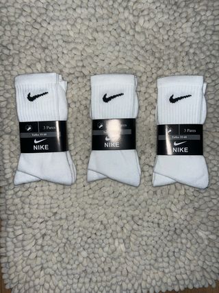 Calcetines Nike Blancos Talla 35-40 (3 Pares)