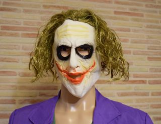 DISFRAZ DE JOKER CON MÁSCARA REALISTA - Talla XL
