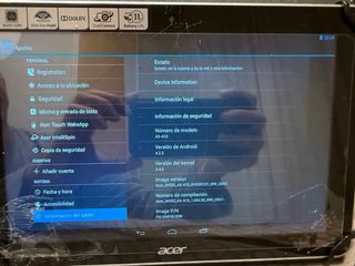 Tablet Acer A3-A10 Negra