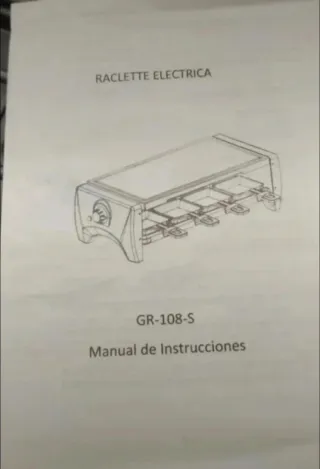 Raclette eléctrica 2 en 1 con 8 sartenes