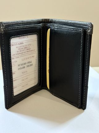 Cartera de piel Ubrique negra y gris