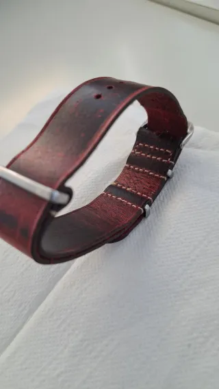 Correa original Nato Zuludiver 22mm Marrón/Rojo