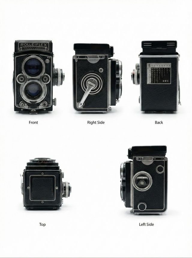 Rolleiflex 3.5 Carl Zeiss Planar Negra