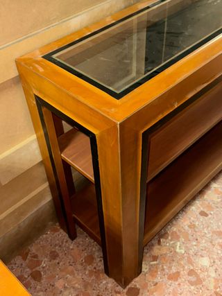Consola madera y cristal