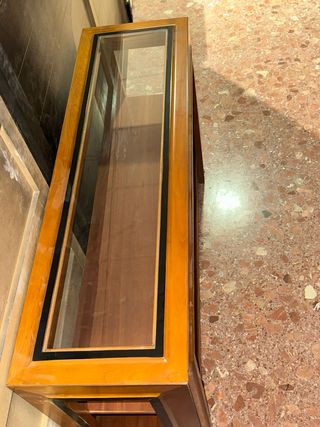 Consola madera y cristal