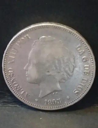 5 Pesetas Alfonso XIII 1893 PGL Plata
