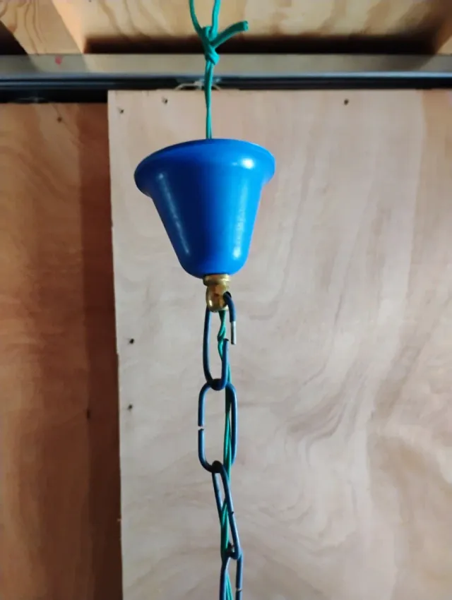 Lámpara vintage azul metal años 60