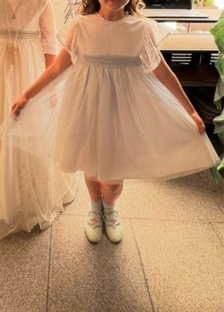 Vestido de ceremonia azul y blanco Talla 10