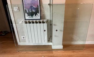 Mesa de comedor cristal y madera