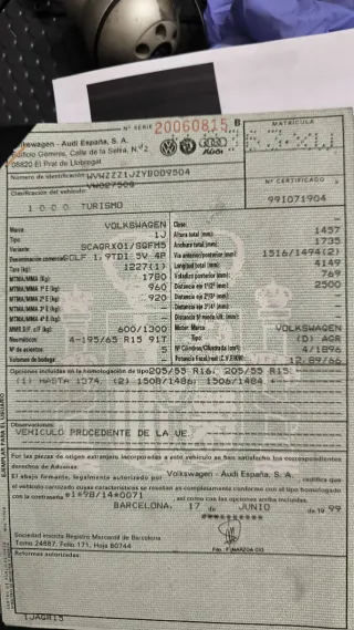 VW Golf IV 1.9 TDi 90/110CV motor Completo AGR