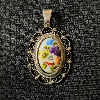 Pendente vintage floreale Made in Italy