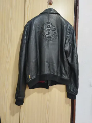 Cazadora Piel Armani Jeans Negra corte ingles