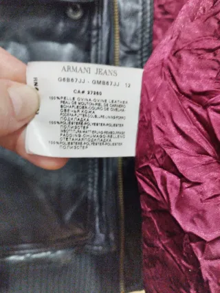 Cazadora Piel Armani Jeans Negra corte ingles