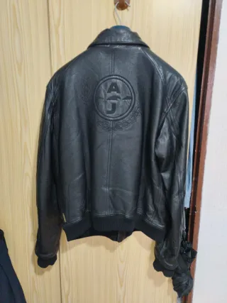 Cazadora Piel Armani Jeans Negra corte ingles