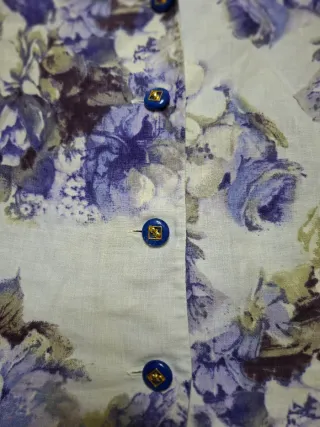 Camisa RAGUSSA floral morada lino