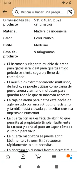 Caseta Madera Gato Blanca