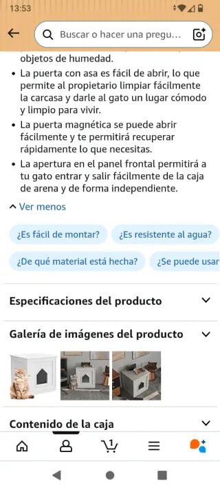 Caseta Madera Gato Blanca