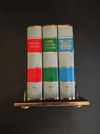 Cigarrera Vintage Libri in Ottone Dorato