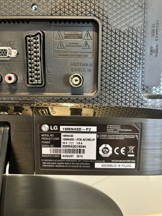 Pantalla LG HD TV 19 Negra