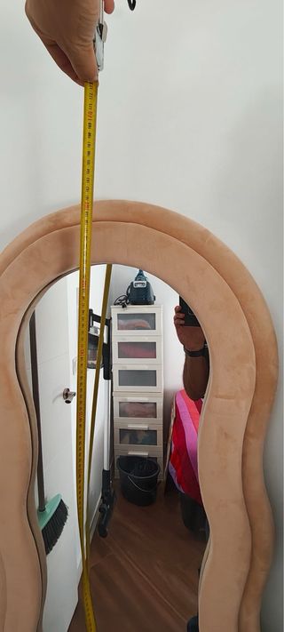 Espejo de terciopelo beige 500x1600x45