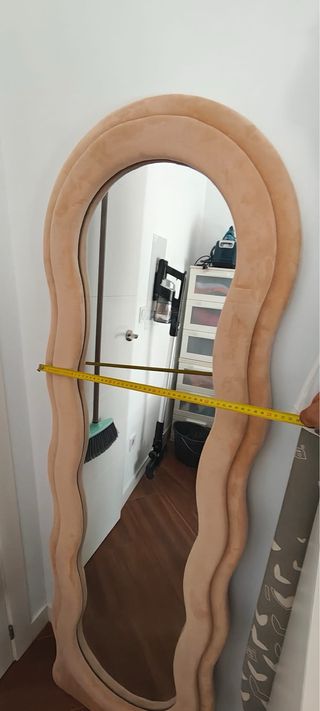 Espejo de terciopelo beige 500x1600x45
