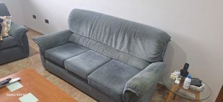 Conjunto 2 sillones salón tela gris