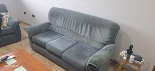 Conjunto 2 sillones salón tela gris