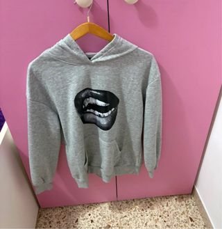 Felpa donna con stampa labbra