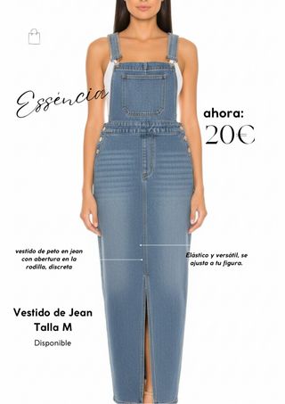 Vestido Peto Vaquero Largo Talla M