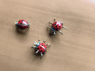 Set 3 spille coccinella oro e rosse