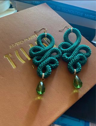 Orecchini Alviero Martini verdi e oro