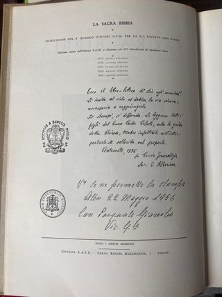 La sacra bibbia in 3 volumi del 1966