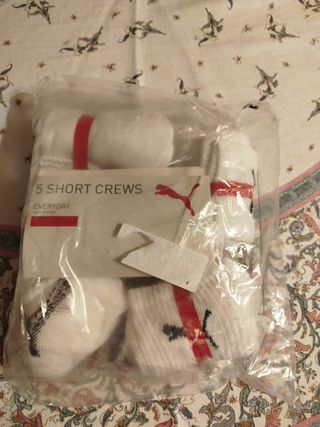 Calcetines Puma Unisex Talla 43/46 Blanco 5 pares