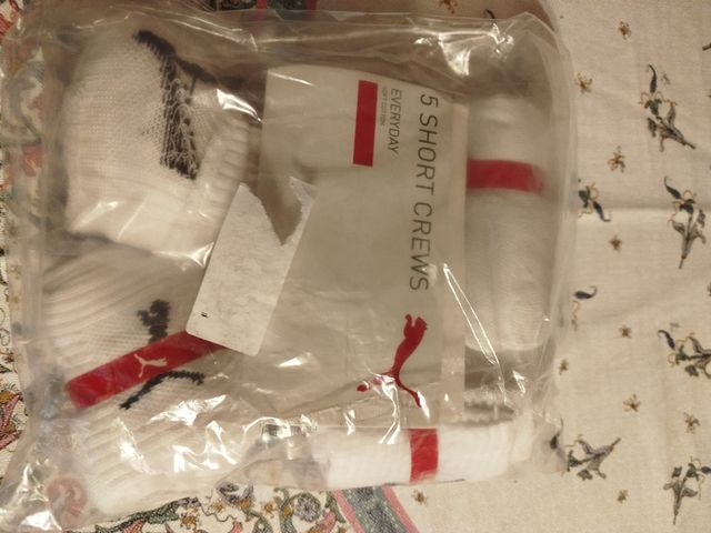 Calcetines Puma Unisex Talla 43/46 Blanco 5 pares