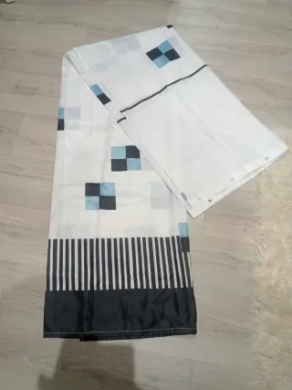 Cortina de ducha cuadros 180x200