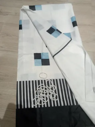 Cortina de ducha cuadros 180x200