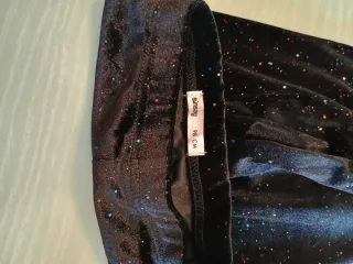 Leggings neri glitter bambina