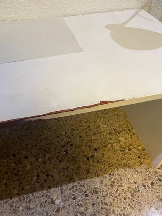 Escritorio/Mesa despacho madera pintada en blanco.