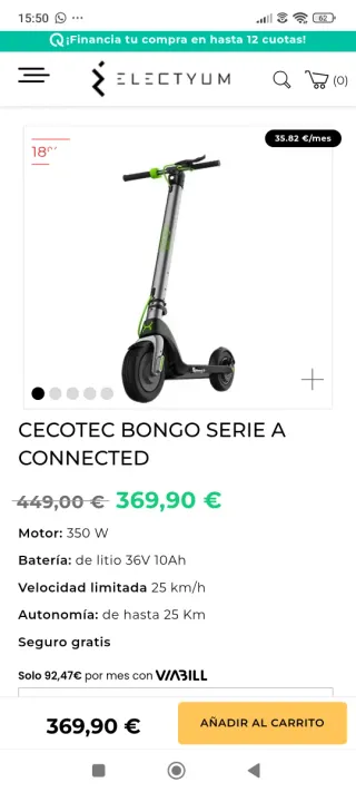 Patinete Eléctrico Cecotec Bongo Serie A
