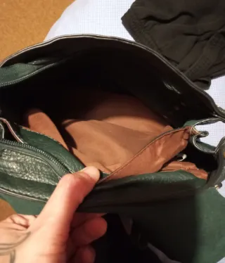 Borsa zaino in similpelle verde