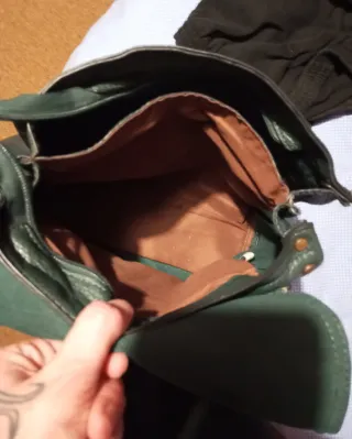 Borsa zaino in similpelle verde
