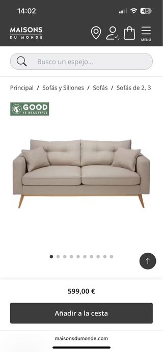 Sofá de 3 plazas Maisons du Monde