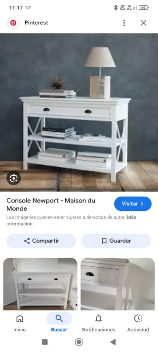 Consola Newport Maison du Monde Madera Blanca